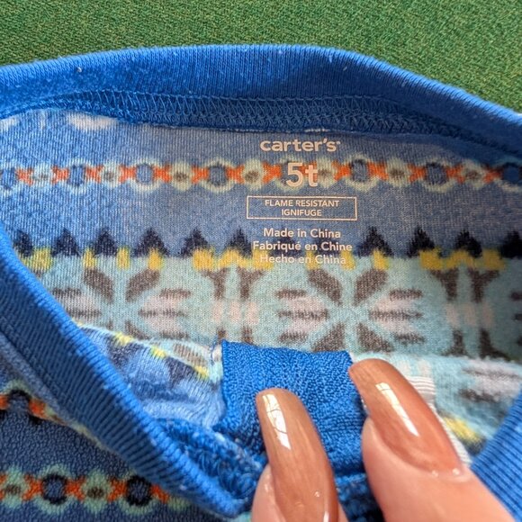 Bundle of Boy's Holiday Full-zip, Fleece, Footed Pajamas 5T 💙 - Picture 5 of 9